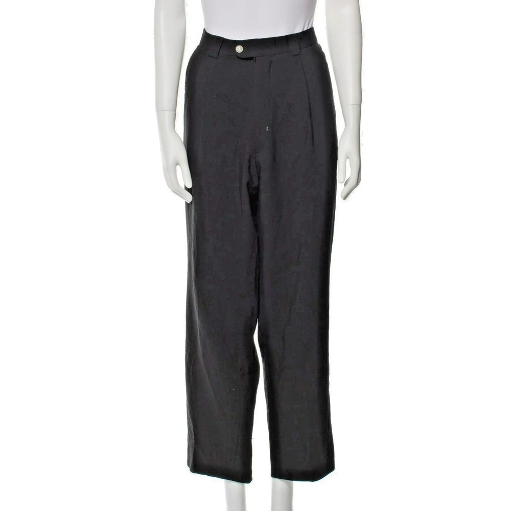 V2 Versace‎ Classic Pants US16 IT52 – Black Wool, Crystal Detail, High-Rise